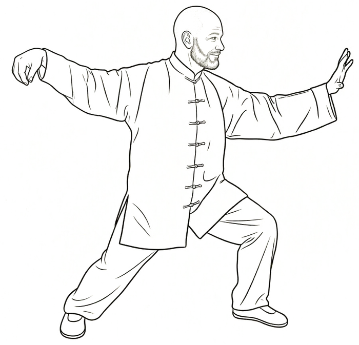 Posture de Taï Chi Chuan — Dan Bian, simple fouet